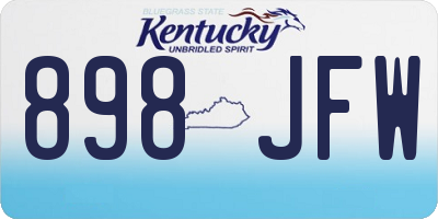 KY license plate 898JFW