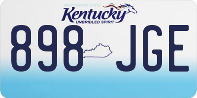 KY license plate 898JGE