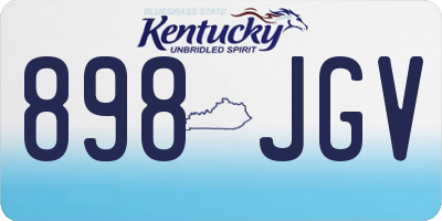 KY license plate 898JGV