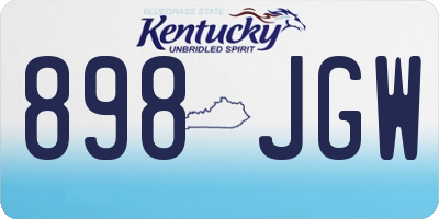 KY license plate 898JGW