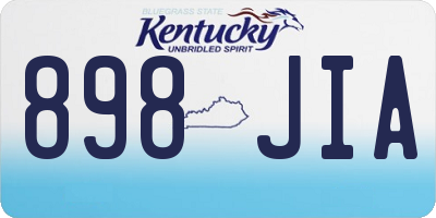 KY license plate 898JIA
