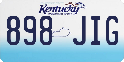 KY license plate 898JIG