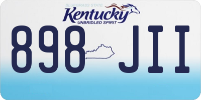 KY license plate 898JII