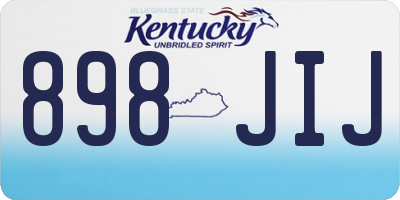KY license plate 898JIJ