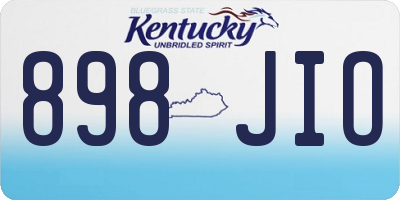 KY license plate 898JIO