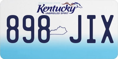 KY license plate 898JIX