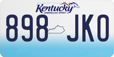 KY license plate 898JKO
