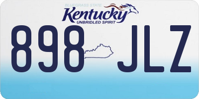 KY license plate 898JLZ