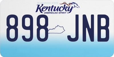 KY license plate 898JNB