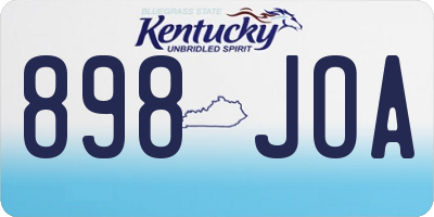 KY license plate 898JOA