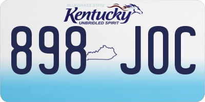 KY license plate 898JOC