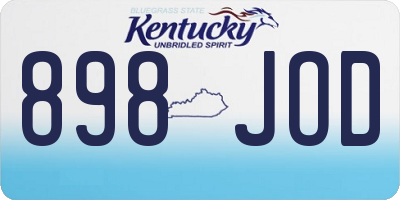 KY license plate 898JOD
