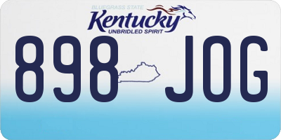 KY license plate 898JOG