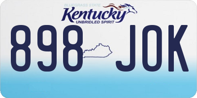 KY license plate 898JOK