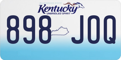 KY license plate 898JOQ