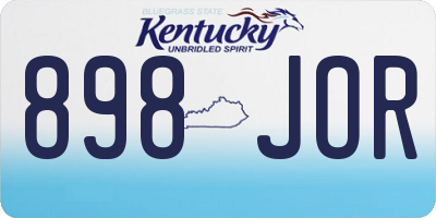 KY license plate 898JOR