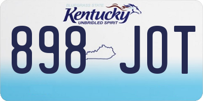 KY license plate 898JOT