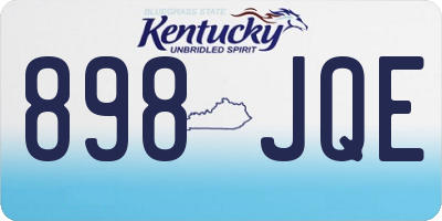 KY license plate 898JQE