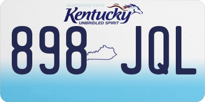 KY license plate 898JQL