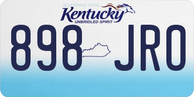 KY license plate 898JRO
