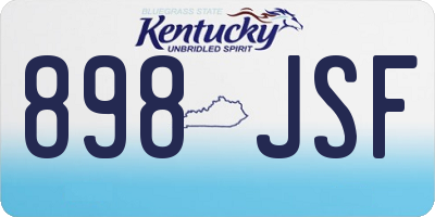 KY license plate 898JSF