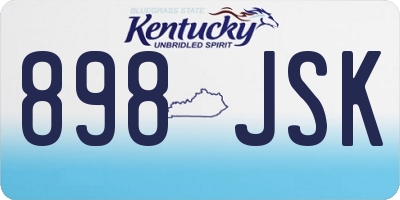 KY license plate 898JSK