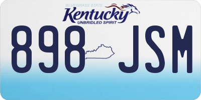 KY license plate 898JSM