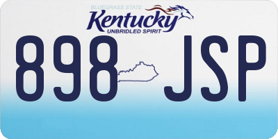 KY license plate 898JSP