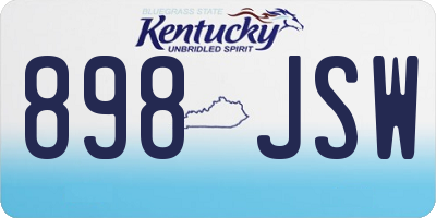 KY license plate 898JSW