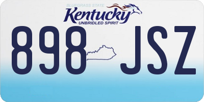 KY license plate 898JSZ