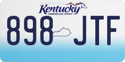 KY license plate 898JTF