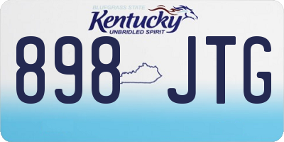 KY license plate 898JTG