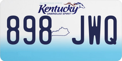KY license plate 898JWQ