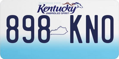 KY license plate 898KNO