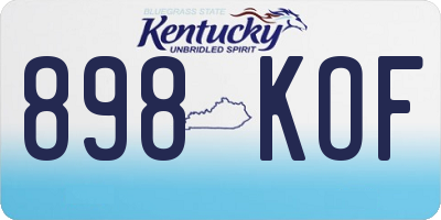 KY license plate 898KOF