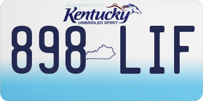 KY license plate 898LIF