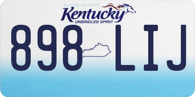 KY license plate 898LIJ