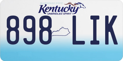 KY license plate 898LIK