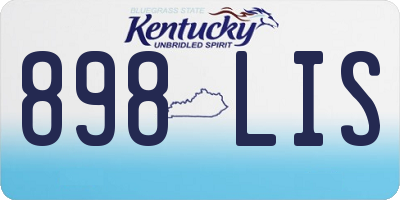 KY license plate 898LIS