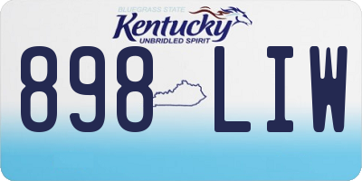 KY license plate 898LIW