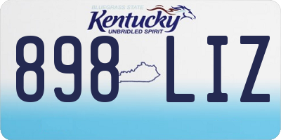 KY license plate 898LIZ