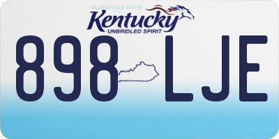 KY license plate 898LJE