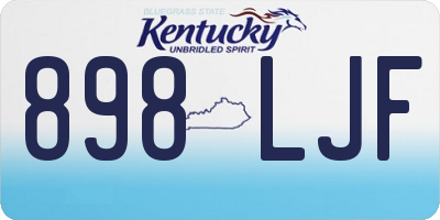 KY license plate 898LJF