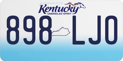 KY license plate 898LJO