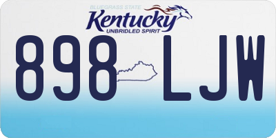 KY license plate 898LJW