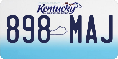 KY license plate 898MAJ