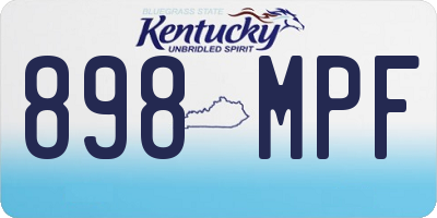 KY license plate 898MPF