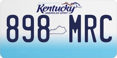 KY license plate 898MRC