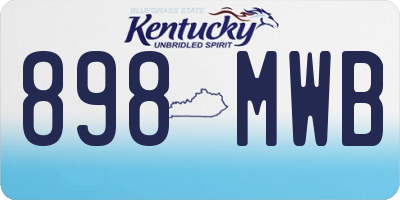 KY license plate 898MWB
