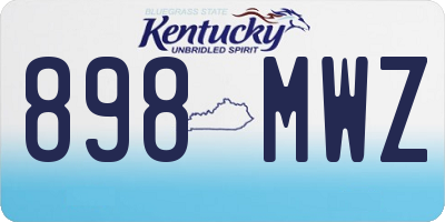 KY license plate 898MWZ